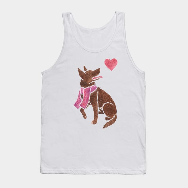 Watercolour Kelpie Tank Top by animalartbyjess